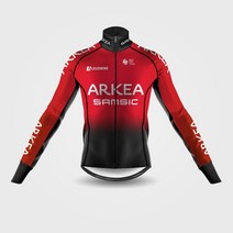 라이딩 복장 자전거 복장 겨울 사이클링 프로 팀 arkea samsic 형광 컬러 자켓