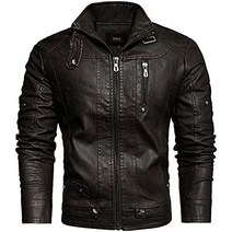 오토바이 자켓 renhe 남성 가죽 가을 겨울 보아 안감 바이커 긴팔 방한 방풍 아우터 코트 pu 가죽 인조 가죽 옐로우 xl 사이즈 일본직배송, 커피