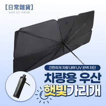 [티타늄 소재] 차량용 우산 햇빛가리개 (파우치 증정), 단품, 단품