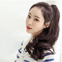 가발위드 긴머리 웨이브 부분가발 집게가발 포니테일 스위피, 1개, 초콜릿브라운
