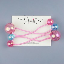 파스텔 물방울 왕방울 머리끈 (1쌍) 6 color 유아머리끈 방울머리끈