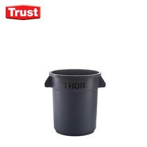 Thor 토르 원형 컨테이너 플라스틱 용기 60L(뚜껑포함) 트러스트, 회색, 1개