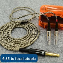 [해외] xlr 2.5 3.5 4.4mm hifi 7n 실버 도금 헤드폰 교체 케이블 업그레이드 cabl for focal utopia eear 헤드폰 이어폰, 2m, 6.35mm