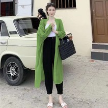 여성 빅사이즈 롱 가디건 루즈핏 쉬폰 아우터YMY23031635