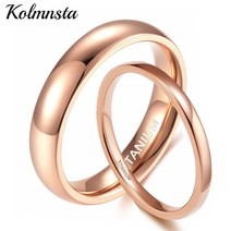 살빠지는 Kolmnsta2mm 4mm 얇은 반지 여성용 티타늄 로즈 골드 광택 클래식 반지 남성 여성 웨딩 약혼 밴드 커플