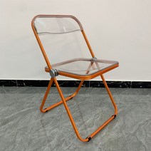 투명 접이식 아크릴 의자 철제 1인 식탁의자, 업그레이드, 검은색 접이식 테이블
