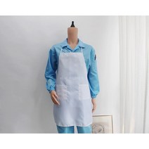 [제전앞치마스토퍼형] 정전기방지 크린룸 제전복 대전방지 백색 청색 안전용품, 스카이블루