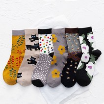 에이블삭스 플라워 꽃 도트 디자인 여성양말 6종세트