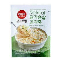 CJ 아침식사 햇반 소프트밀 닭가슴살 곤약죽 180gX6개 다이어트죽 녹두죽 닭죽 삼계죽 소고기죽 죽집 죽 아침식사대용, 15세트