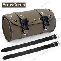 바이크리어백 빈티지 PU 가죽 오토바이 가방 내구성 대용량 수하물 상자 탑 케이스 탱크 안장, 02 Army Green