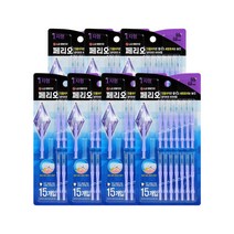 [24% 더 효과적인 프라그제거] 페리오 치간칫솔 I자형 0.8mm 15개입 잇몸을 보호하는 코팅와이어, 15입 x 7개