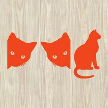 오피스왕국 고양이 cat4 동물 그래픽 스티커, 오렌지