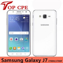 오리지널 삼성 갤럭시 J7 스마트폰 J700F J700H 듀얼 심 잠금 해제 옥타 코어 1.5GB RAM 16GB ROM 13MP 휴대폰, White, 화이트