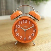 저소음 알람시계 오렌지 탁상시계 책상시계 탁상용시계 테이블시계 알람탁상시계 인테리어탁상시계 알람시계탁상 침대 탁상용 초등학생 어린이방 자취생 직장인 학생 협탁