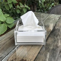 아크릴냅킨케이스 화장지케이스 각티슈케이스 화장지 커버 사각 디스펜서 투명 보관함, 둥근 티슈 박스