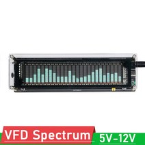 VFD 음악 스펙트럼 디스플레이 음성 제어 레벨 표시기 리듬 분석기 VU 미터 TYPE-C 5V 12V 차량용 전력 증, 한개옵션0