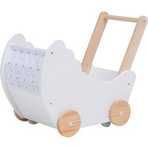 크라운 아동 2-in-1 베이비 러닝 워커 목재 유모차 블록 포함 - 유아 아기 푸시 워커 장난감 걸이용 1-3세, 03 Doll Stroller