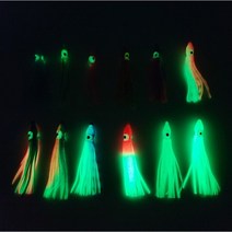 용피싱 DIY 야광 꼴뚜기웜 벌크 20개입 실속형 자작채비 대구 갈치, UV그린투톤