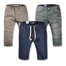 올진 베스트 판매 남자 5부/7부 청반바지/면반바지