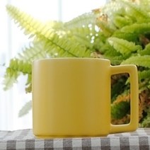 스퀘어 무광 머그 칼라 4종 컵 머그잔 인쇄 주문제작, 스퀘어 무광 머그 옐로우