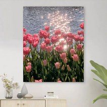 votgl diy 그림그리기꽃 튤립 유화 세트40 x 50cm, diy튤립