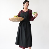 3초쿨 원피스 앞치마, 블랙, 1개