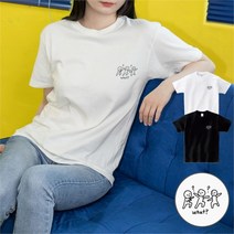 [험블스튜디오] 개구장이 낙서로고 라운드 커플 반팔티