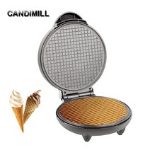 candimill 전기 아이스크림 콘 메이커 바삭한 계란 롤 만들기 기계 와플 콘 오믈렛 샌드위치 철 크레이프 베이킹 팬, 220v, 영국