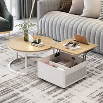 리프트업 테이블 원룸 좌식 바퀴달린 확장형 티테이블, B타입 -블랙