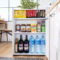 에스에스디 스스디 슬라이딩 틈새수납장 16Size 3Color, 폭200x깊이x615x높이630mm 도어 메이플