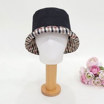 스트링체크 벙거지 버킷햇 보넷 중년여성 봄 여름 모자