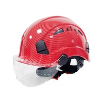 안전모 경량안전모 시원한 경안전모 안전 헬멧 ABS 건설 작업 모자 하드 승마 야외 구조 HelmetCR08X, 01 Red-Clear Lens