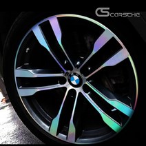 [카르쉐] BMW X6 20인치 휠 홀로그램 스티커 카본 휠스티커 프로텍터 20인치, B_ 유광화이트