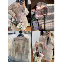 무료배송@EL*GANT 설깃살/디저트티 샤블리/프랑스식 핑크트위드 뜨개 쁘띠향풍 셋트~