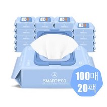 스마트에코 비바체 100매 20팩 캡형 아기물티슈