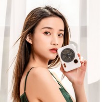 카메라 휴대용 미니 선풍기 F856 탁상용 목걸이 밸트형 넥밴드 KC 대량구매문의, 화이트