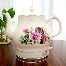 WAKE포트 징더전 도자기 가정용 전열 물주전자 찻주전자 티 생활용 끓인물주전자 용셀프단전 전기, T19-1.8L뉴타입 로맨틱 로즈