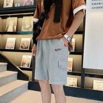 가바바 남성 면바지 레터링 자수가 그려진 데일리 여름 반바지 G37675