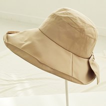 (한스모자)큰챙모자 리본 여성스러운 봄 여름 가을 데일리 버킷햇