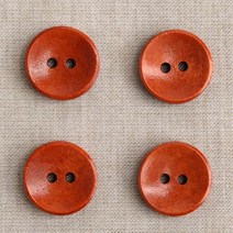 단추 - 크로커스 오목 나무단추 18mm_오렌지브라운
