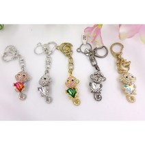 원숭이 인형 키홀더 키링 가방걸이 스와로브스키 핸드메이드 제품