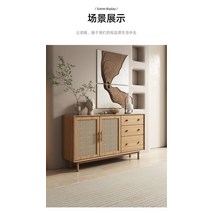 라탄 수납장 서랍장 거실 베란다 옷 장 빈티지 카페 감성 단단한 나무 등나무 그물 빨간색 찬 적인 미니멀리스트 나뭇결 스토리지 스토리지 캐비닛 입구 현관 캐비닛, 다른 크기