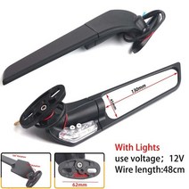 바이크 거울 미러야마하 용 YZF R6 R25 R3 오토바이 미러 수정 된 윈드 윙 조정 가능한 회전 모토 액세서리, 03 Light Big Mirror