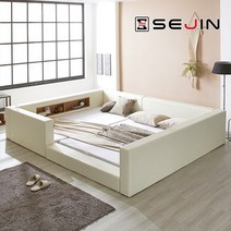 에닉 범퍼 패밀리침대+독립매트리스Q+SS, 아이보리