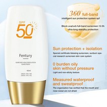 선크림 남녀공용 얼굴 안전 천연 선블록 SPF 50 자외선 차단 오일 프리 수분 방지 시어 터치 모이스처라이징 보호, [01] 400ml