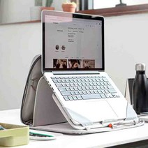 아이돈케어 높이조절 노트북 태블릿 케이스 파우치, 네이비 / 손잡이O / 17인치