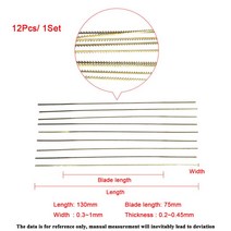 5/12Pc HSS 와이어 톱 블레이드 탄소 다이아몬드 커터 쥬얼리 금속 절단 지그 목공 핸드 크래프트 도구 스, 03 No.2_02 12 Pcs(1 Set)