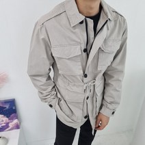 애즈나인 / 남자 오버핏 워싱 사파리 클래식 야상 자켓 3컬러