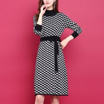 리더스타 1-O-042 체크패턴 캐주얼 오버핏 가을 원피스 긴팔원피스 롱원피스 여성원피스 미디원피스