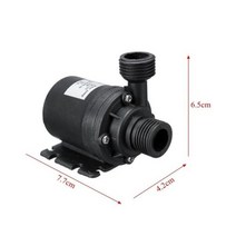 초저소음 미니 워터 펌프 DC 리프트 5M 브러쉬리스 모터 수족관 어항 정원 도구 12V 24V, Black, DC 24V
